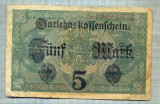 A1818 BANCNOTA-GERMANIA- 5 MARK- 1.8.1917-SERIA16691770-starea ce se vede