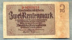 A1813 BANCNOTA-GERMANIA- 2 RENTENMARK-30.1.1937-SERIA02910215-starea ce se vede foto