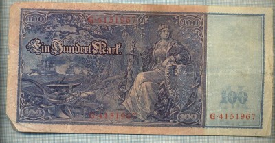 A1734 BANCNOTA-GERMANIA- 100 MARK -21.4.1910-SERIA4151967 -starea care se vede foto