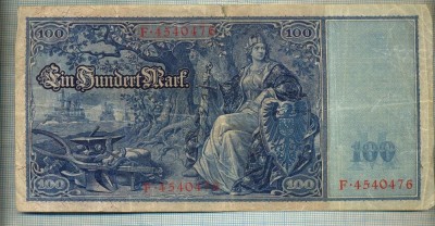A1733 BANCNOTA-GERMANIA- 100 MARK -21.4.1910-SERIA4540476 -starea care se vede foto