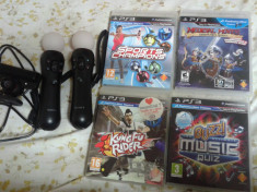 pachet accesorii ps3 , move controler , sony , camera ps3, 4 jocuri move foto