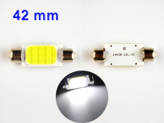 BEC AUTO LED SMD - 12 SMD- 42 MM SOFIT FESTOON C5W MULTILED PLAFONIERA NUMAR ALB foto