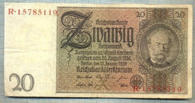 A1726 BANCNOTA-GERMANIA- 20 MARK -22.1.1929-SERIA15785119 -starea care se vede foto