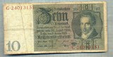 A1740 BANCNOTA-GERMANIA- 10 MARK -22.1.1929-SERIA24013151 -starea care se vede