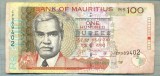 A1833 BANCNOTA-MAURITIUS -100 RUPEES -2012-SERIA989402-starea se vede