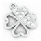 Pandantiv talisman Trifoi norocos cu cristale - argint