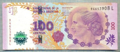 A1828BANCNOTA-ARGENTINA-100 PESOS-2012?-SERIA94653908-EVA PERON-starea se vede foto