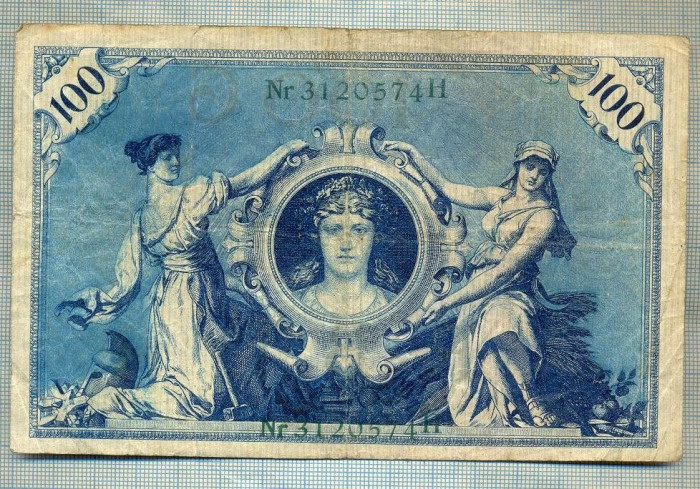 A1741 BANCNOTA-GERMANIA- 100 MARK -7.2.1908-SERIA3120574 -starea care se vede