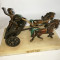 Tasura de cai din bronz cavaler Ahilley&#039;s Grecia pe postament de marmura 22.5cm