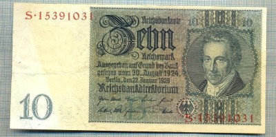 A1737 BANCNOTA-GERMANIA- 10 MARK -22.1.1929-SERIA15391031 -starea care se vede foto