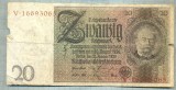 A1731 BANCNOTA-GERMANIA- 20 MARK -22.1.1929-SERIA16693065 -starea care se vede