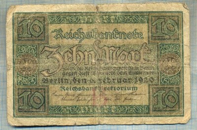 A1804 BANCNOTA-GERMANIA- 10 MARK -6.2.1920-SERIA5220289-starea care se vede foto