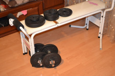 Set greutati+bare 50 kg Domyos din Decathlon+2x5kg si 2x10kg foto