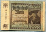 A1806 BANCNOTA-GERMANIA- 5000 MARK -2.12.1922-SERIA603438-starea care se vede