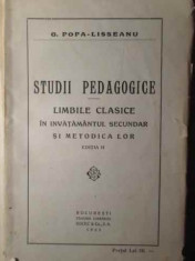 Studii Pedagogice Limbile Clasice In Invatamantul Secundar Si - G. Popa-lisseanu ,386152 foto