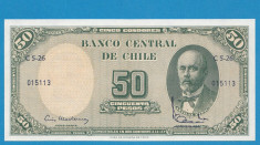 Chile 50 pesos - 5 centesimos escudos 1960 1961 UNC foto