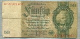 A1824 BANCNOTA-GERMANIA- 50 MARK -30.03.1933-SERIA21371807 -starea care se vede