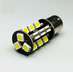 Led bec BA15S P21W 27 smd 5050 CANBUS de culoare alb foto