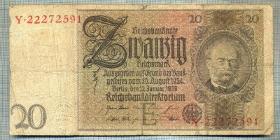 A1730 BANCNOTA-GERMANIA- 20 MARK -22.1.1929-SERIA22272591 -starea care se vede foto