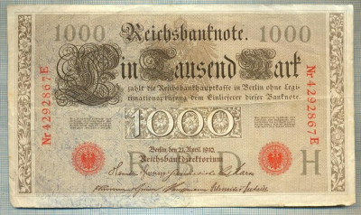 A1745 BANCNOTA-GERMANIA- 1000 MARK 21.4.1910-SERIA4292867 -starea care se vede foto