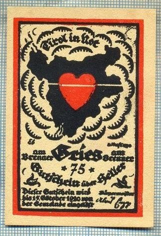 A1929 BANCNOTA NOTGELD- AUSTRIA-75 HELLER -1920-SERIA FARA-starea care se vede
