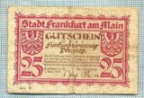 A1879 BANCNOTA NOTGELD- GERMANIA-25 PFENNIG-1.11.1919-SERIA FARA-starea se vede