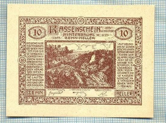 A1918 BANCNOTA NOTGELD- AUSTRIA-10 HELLER - 1920 -SERIA FARA -starea se vede