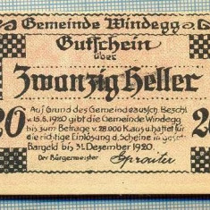 A1903 BANCNOTA NOTGELD- AUSTRIA-20 HELLER - 1920 -SERIA FARA -starea se vede