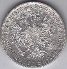 1 Florin Forint Gulden 1859 B Austria Ungaria argint 12,3 gr.cotatie ridicata 1 foto