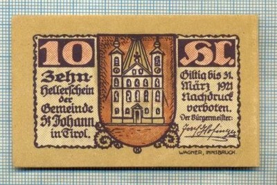 A1986 BANCNOTA NOTGELD- AUSTRIA-10 HELLER -1921-SERIA FARA-starea care se vede foto