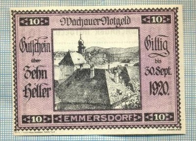 A1937 BANCNOTA NOTGELD- AUSTRIA-10 HELLER -1920-SERIA FARA-starea care se vede foto