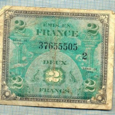 A1854 BANCNOTA- FRANTA OCUPATIE ALIATA-2 FRANCS -1944 -SERIA-starea se vede