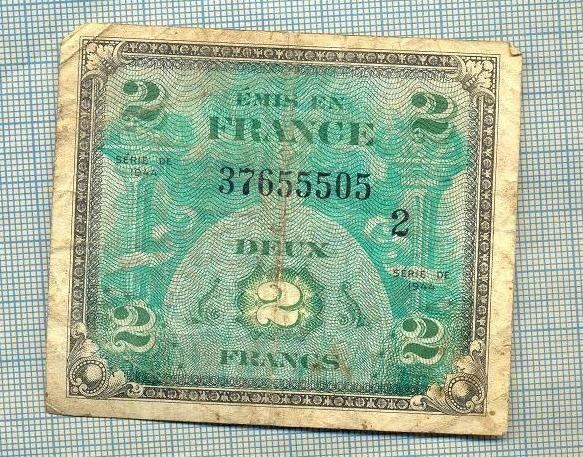 A1854 BANCNOTA- FRANTA OCUPATIE ALIATA-2 FRANCS -1944 -SERIA-starea se vede