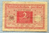 A1865 BANCNOTA - GERMANIA- 2 MARK -1.3.1920-SERIA072945-starea se vede