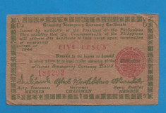 Filipine 5 pesos 1944 2 foto