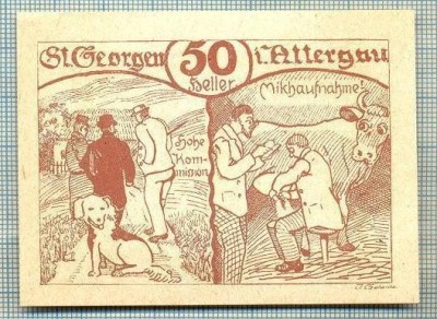 A1982 BANCNOTA NOTGELD- AUSTRIA-50 HELLER -1920-SERIA FARA-starea care se vede foto