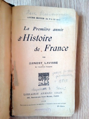 CARTE VECHE - ISTORIA FRANTEI , 1920 -D HISTOIRE DE FRANCE foto