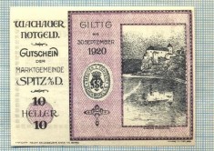 A1997 BANCNOTA NOTGELD- AUSTRIA-10 HELLER -1920-SERIA FARA-starea care se vede