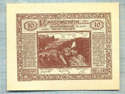 A1923 BANCNOTA NOTGELD- AUSTRIA-10 HELLER -1920-SERIA FARA-starea care se vede foto