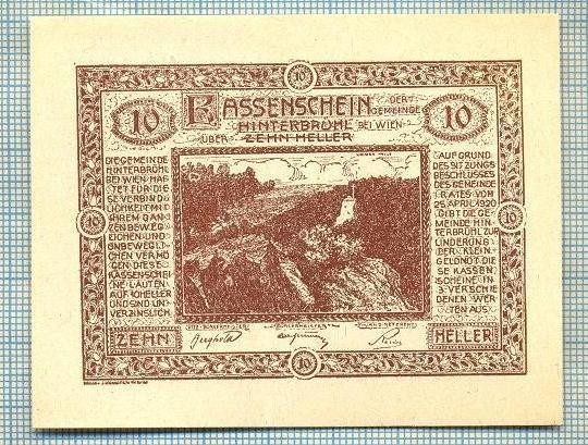 A1923 BANCNOTA NOTGELD- AUSTRIA-10 HELLER -1920-SERIA FARA-starea care se vede