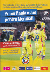 Program oficial - meci fotbal ROMANIA - POLONIA 11.11.2016 foto