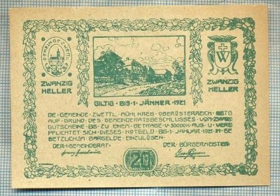 A1963 BANCNOTA NOTGELD- AUSTRIA-20 HELLER -1921-SERIA FARA-starea care se vede foto