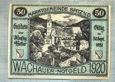 A1891 BANCNOTA NOTGELD- AUSTRIA-50 HELLER - 1920 -SERIA FARA -starea se vede foto