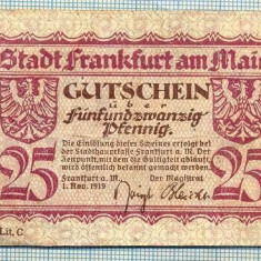 A1857 BANCNOTA NOTGELD- GERMANIA-25 PFENNIG-1.11.1919-SERIA FARA-starea se vede