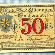 A1884 BANCNOTA NOTGELD- GERMANIA-50 PFENNIG- 1921 -SERIA 128578 -starea se vede