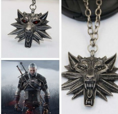 Pandantiv Lantisor Medalion Colier Witcher 3D de Colectie foto