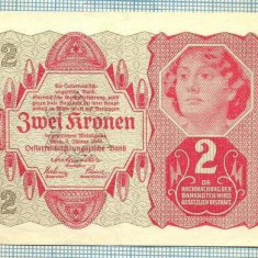 A1856 BANCNOTA- AUSTRIA - 2 KRONEN -2.1.1922 -SERIA FARA -starea se vede