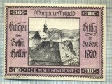 A1921 BANCNOTA NOTGELD- AUSTRIA-10 HELLER - 1920 -SERIA FARA -starea se vede