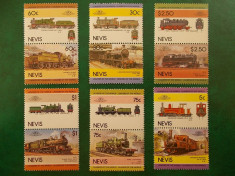Nevis 1985 locomotive, trenuri - serie nestampilata MNH foto