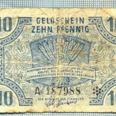 A1873 BANCNOTA NOTGELD - GERMANIA- 10 PFENNIG -1947 -SERIA 187988-starea se vede